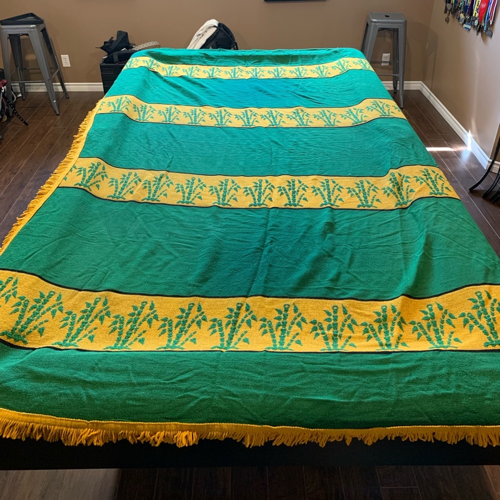Vintage Eatons Made in Japan Throw Blanket 82x110”